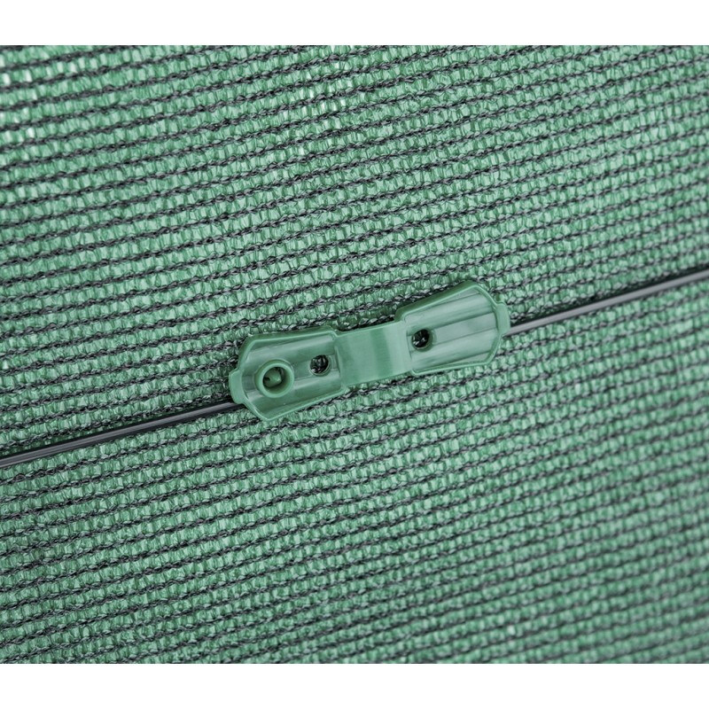 Clips de fixation fixatex pour brise-vue tisse 34 x 20 mm verts