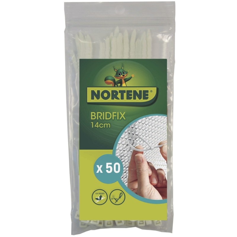 Colliers de fixation BRIDFIX 4,6 mm x 14 cm Blanc – Résistants et Faciles à Utiliser  Nortene