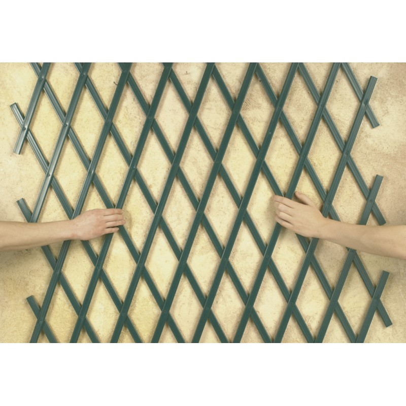 Treillis Extensible Plastique Vert avec Set de Fixation – 100x200cm