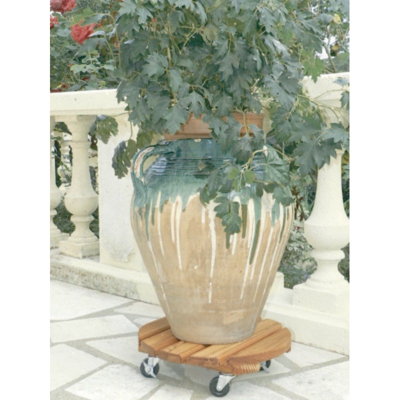 Support rond roulant en bois ø 0,30 m FLORA ROLL LASURE Nortene - Boutique en ligne Nortene