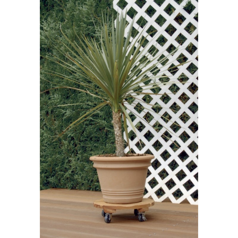 Support rond roulant en bois ø 0,30 m FLORA ROLL LASURE Nortene - Boutique en ligne Nortene