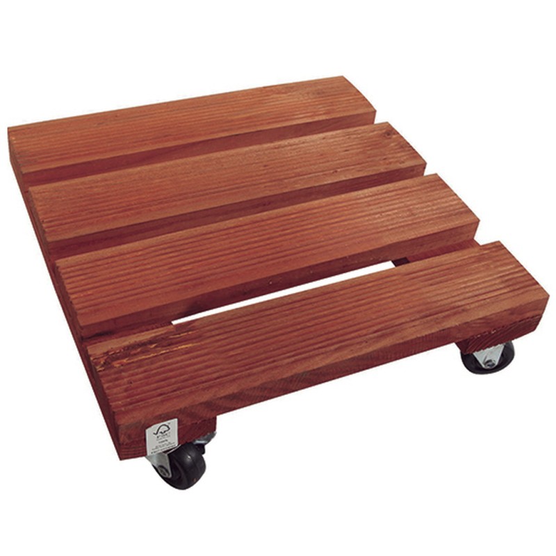 Support roulant en bois 0,30 x 0,30 m FLORA ROLL LASURE Nortene - Boutique en ligne Nortene