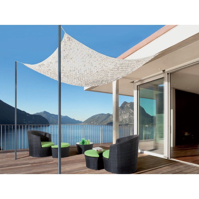 Filet d’ombrage bicolore réversible effet chill-out 2,4 x 3 m blanc-gris Nortene SAHARA - Boutique en ligne Nortene
