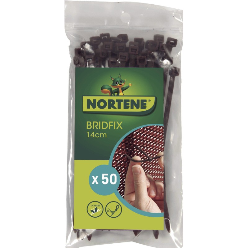 Colliers de fixation 3,2 mm x 14 cm BRIDFIX marron Nortene - Boutique en ligne Nortene