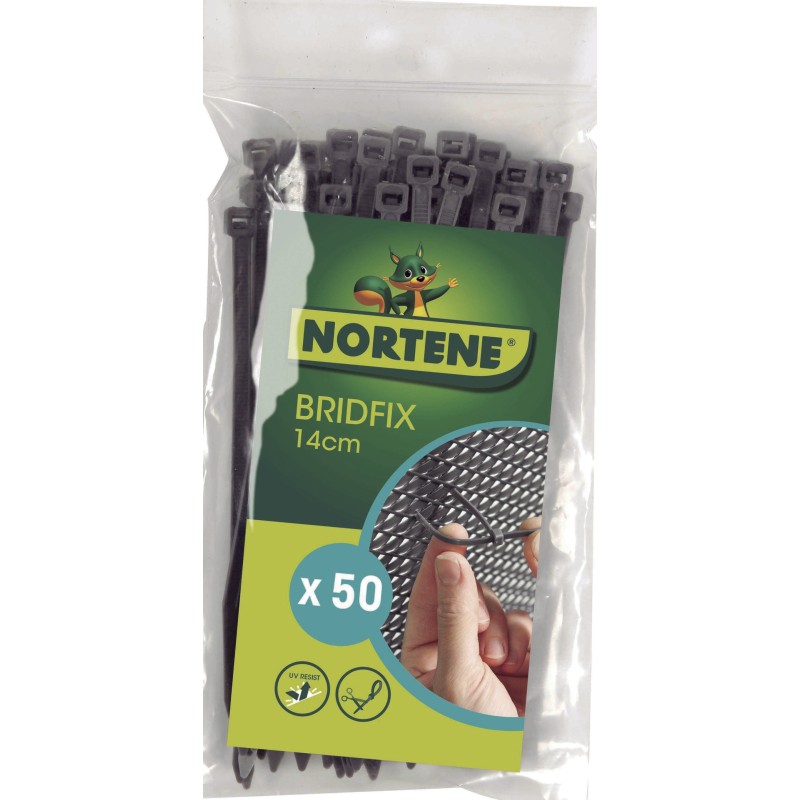 Colliers de fixation BRIDFIX 4,6 mm x 14 cm Gris Nortene