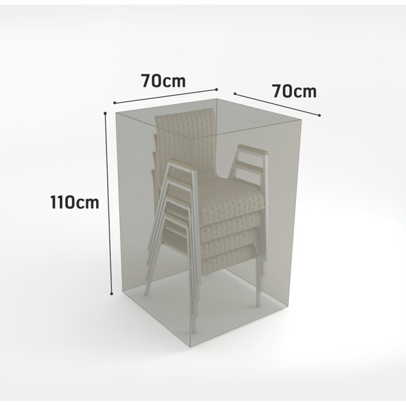 Housse extérieure pour chaises empilées 70 x 70 x h 110 cm