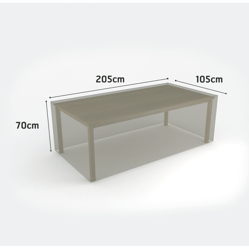 Housse extérieure pour table rectangulaire 205 x 105 x h 70