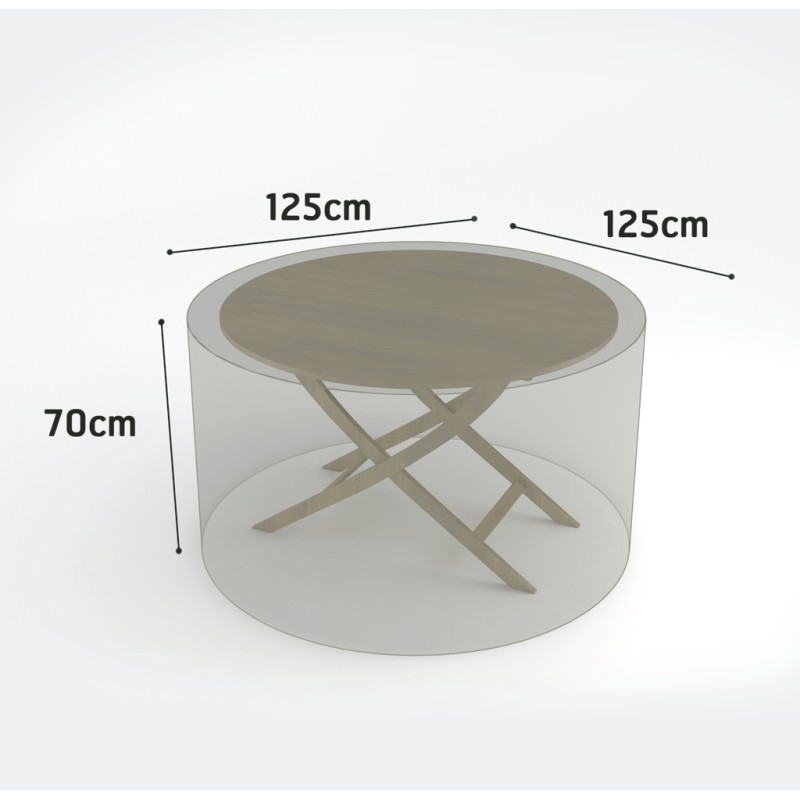 Housse extérieure pour table ronde 125 x 125 x h 70 cm