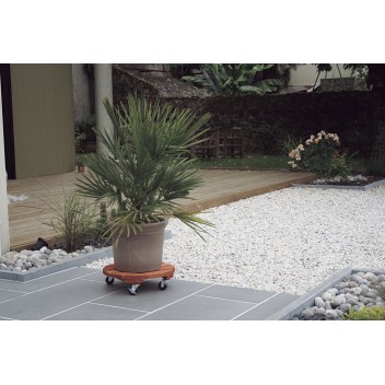 Support rond roulant en bois ø 0,40 m FLORA ROLL LASURE Nortene - Boutique en ligne Nortene