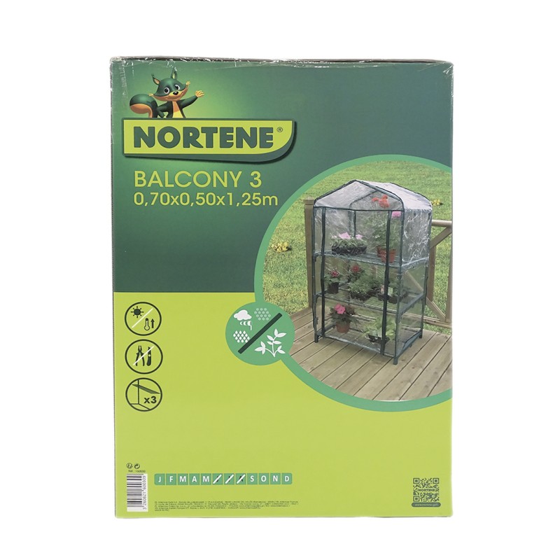 Serre de balcon BALCONY 3 1,25 x 0,5 x  0,7 m Nortene