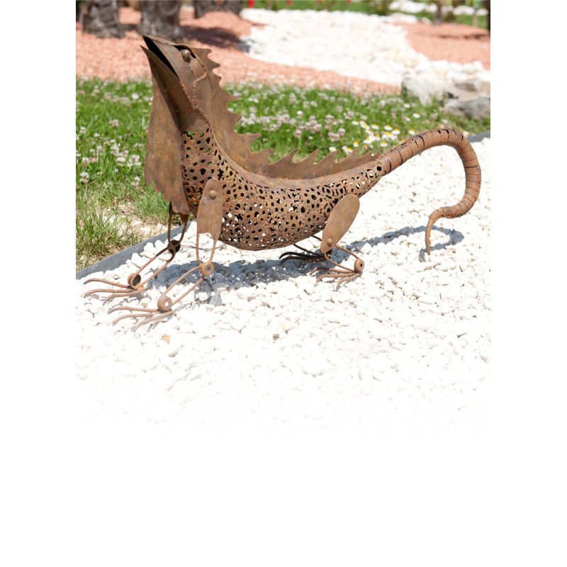 Iguane Décoratif en Métal - Sculpture Extérieure Unique pour Jardin et Terrasse