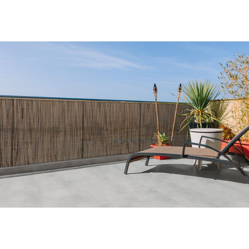 Canisse Synthétique Marron Imitation Canisse Naturelle 2x3 m avec Haute Occultation et Traitement Anti-UV
