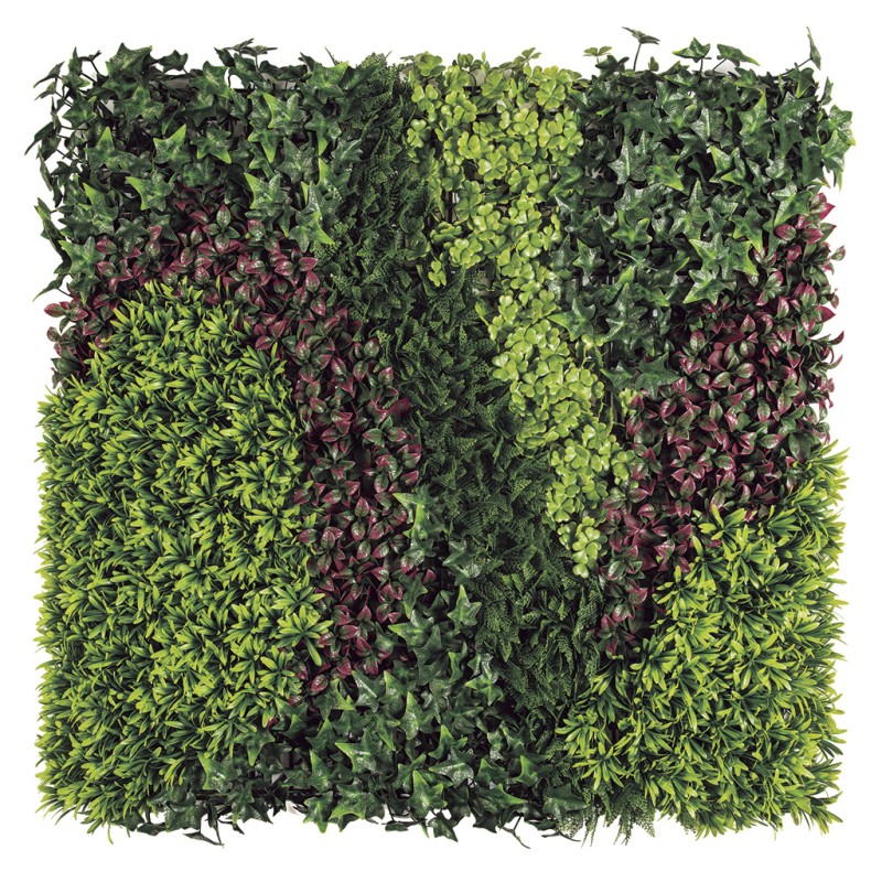 Panneau Vertical Exclusif - Design Naturel avec Feuilles et Fleur Rouge