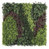 Panneau Vertical Exclusif - Design Naturel avec Feuilles et Fleur Rouge
