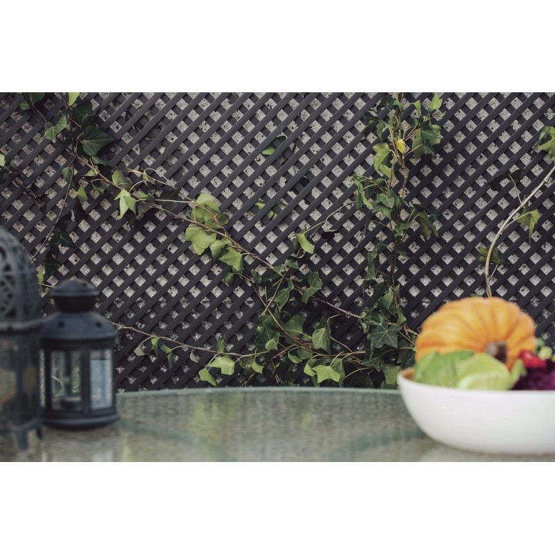 Treillis PVC 1 x 2 m DECORY QUADRA  Maille 18x18mm Noir Nortene