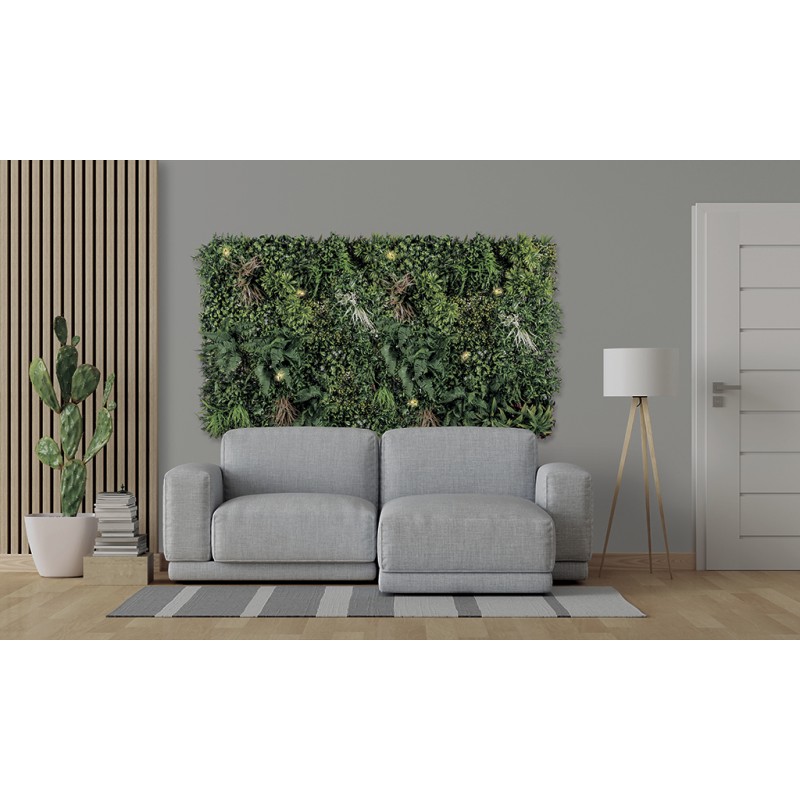 Jardin vertical synthétique SAUVAGE led 100 x 100 cm Nortene