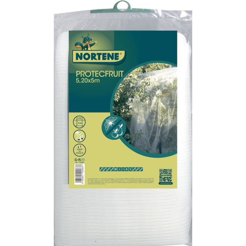Filet de protection PROTECT FRUIT 5,3 x 5 m Blanc Nortene