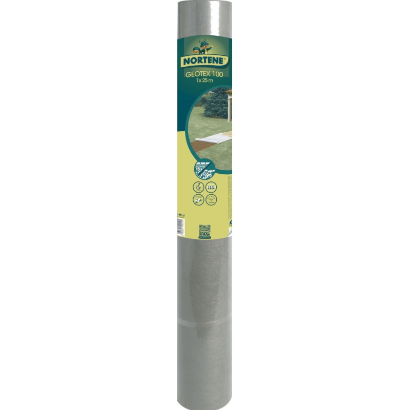 Nappe de paillage GEOTEX 100 gm² 1 x 25 m Gris Nortene