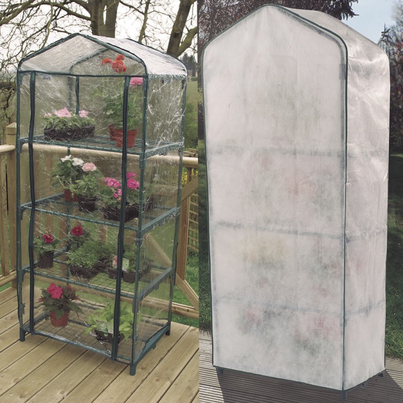Serre balcon 4 tablettes BALCONY 4 158  x 05 x 07 m Vert Nortene