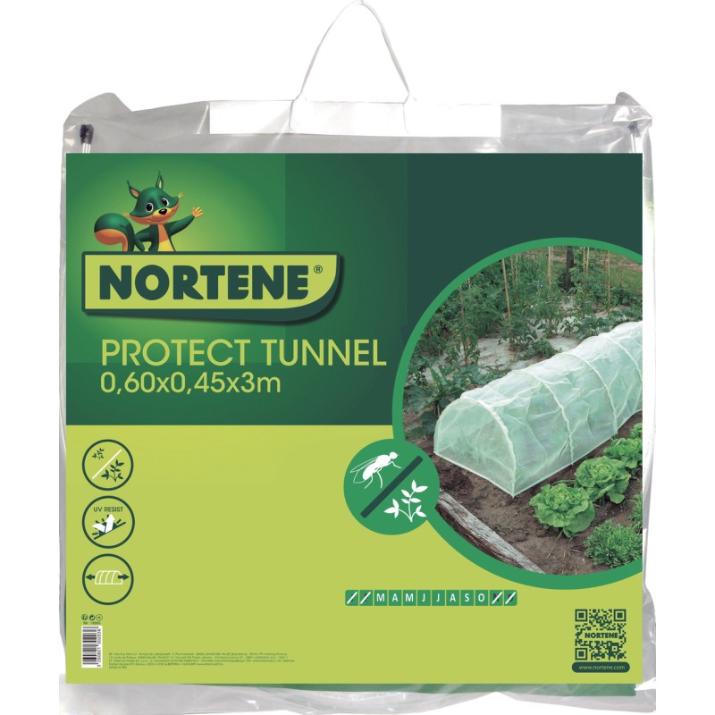 Tunnel accordéon avec filet anti-insectes PROTEC TUNNEL 0,60 x 0,45 x 3 m Nortene