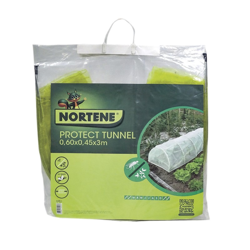 Tunnel accordéon avec filet anti-insectes PROTEC TUNNEL 0,60 x 0,45 x 3 m Nortene