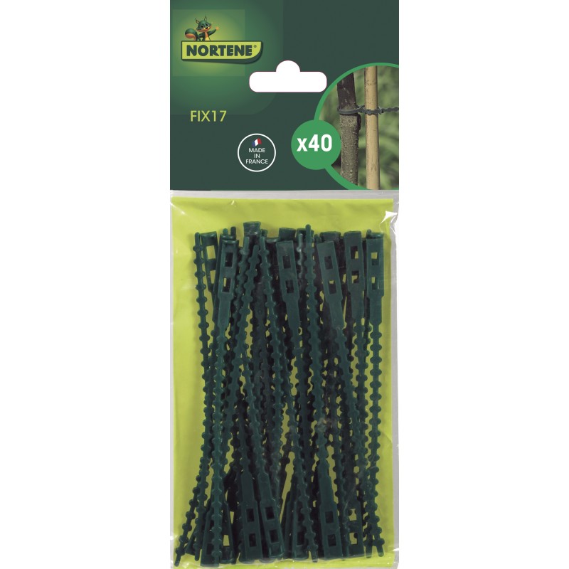 Liens plastique FIX 17cm Vert Nortene (40 u)