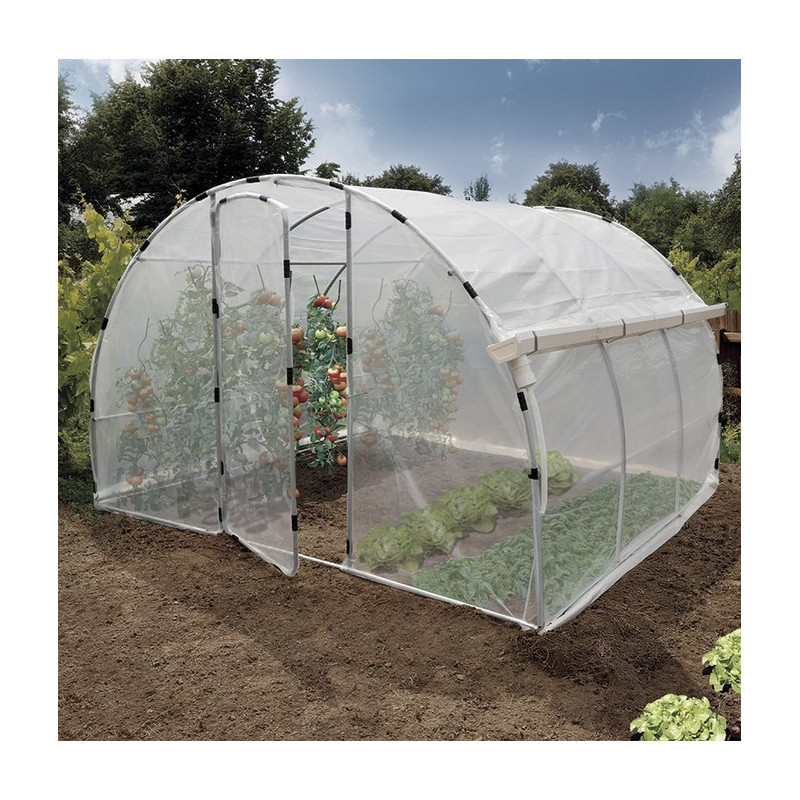 Serre de jardin avec gouttière latérale 3 x 3 x 2 m – Protection, récupération d’eau et culture durable