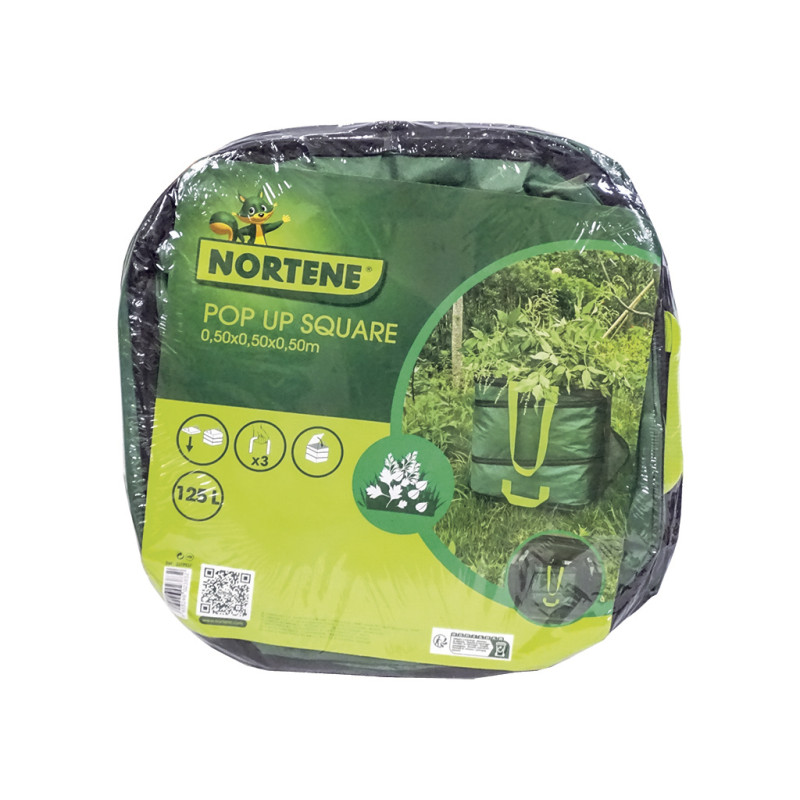 Sac pop up carré avec couvercle POP UP SQUARE 125L Vert Nortene