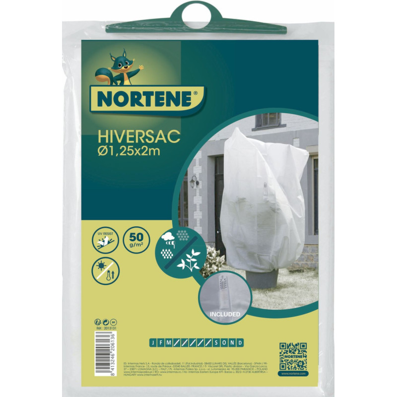 Housses d'hivernage en voile non tissé PP HIVERSAC 1,25 x 2 m  Blanc Nortene