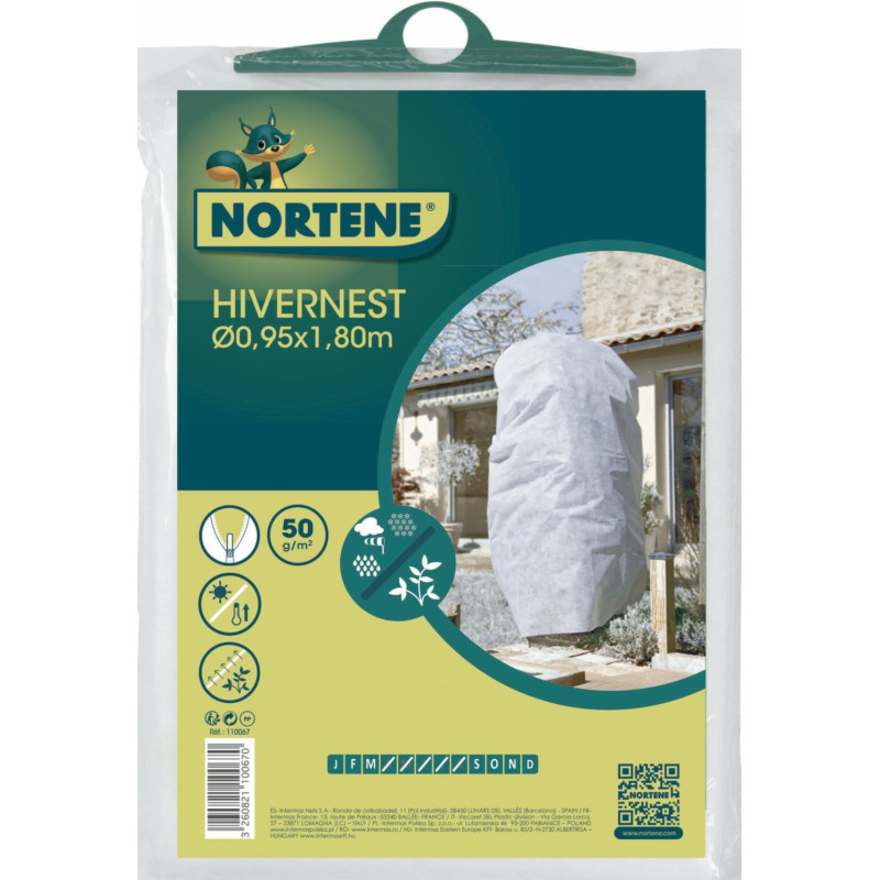 Housse d'hivernage avec zip HIVERNEST 0,95 x 1,80 m  Blanc Nortene