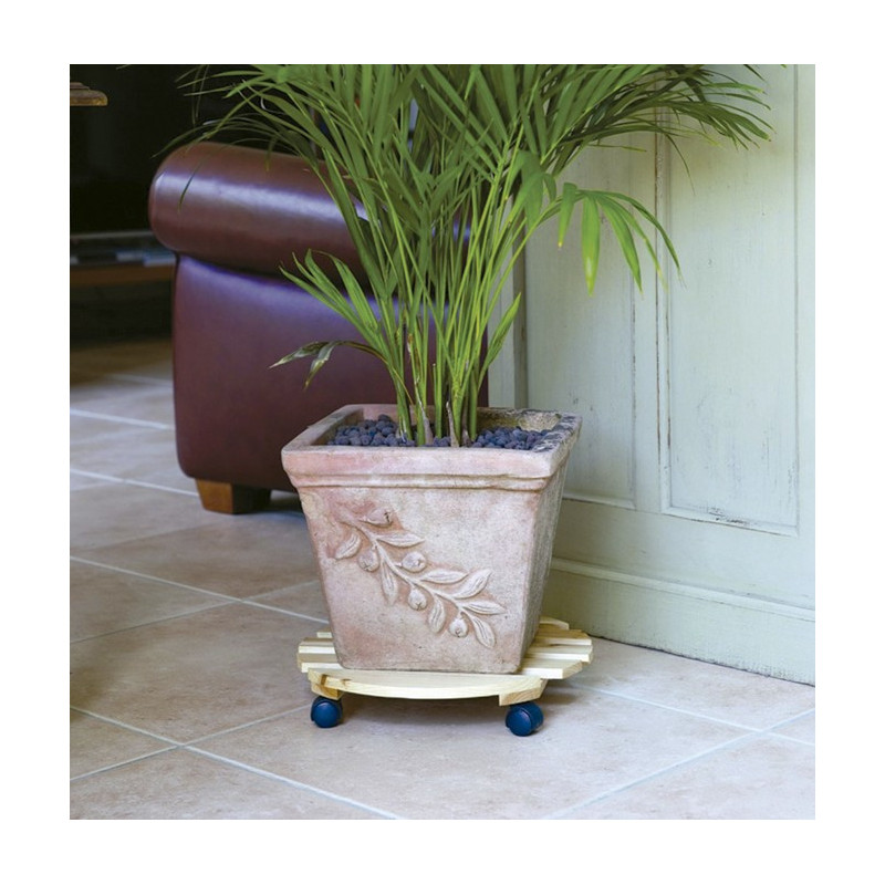 Support à roulettes pour plantes FLORAROLL NATURA Ø 35cm Naturel Nortene