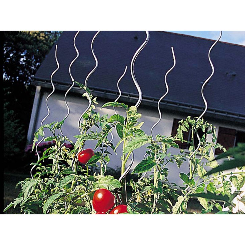10 Tuteurs Demi-ronds Pour Plantes - 25x60 Cm - Métal Recouvert Vert - Pour Tomates, Roses, Hortensias, Légumes